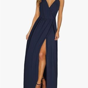 Elegant Navy Blue Maxi Dress